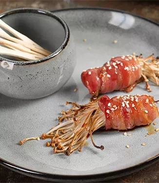 Enoki Bacon Wraps