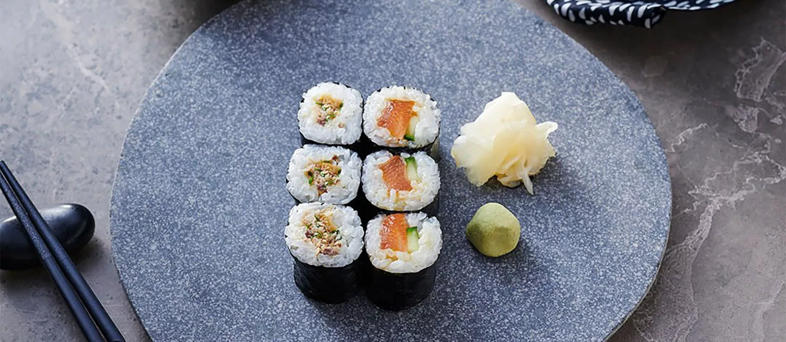 Maki Sushi with Sardines & Basil and Salmon Poke
