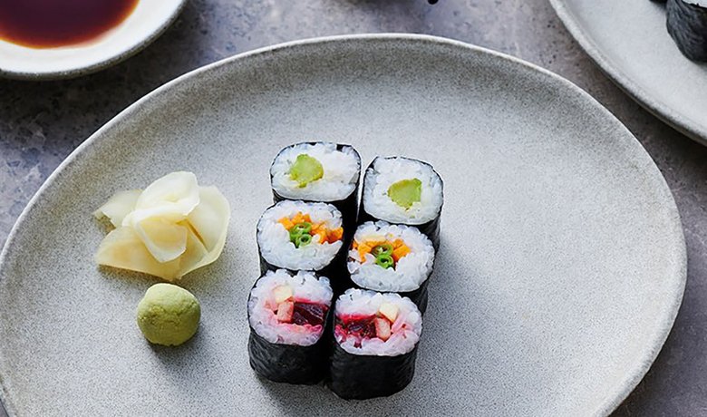 variety of maki rolls