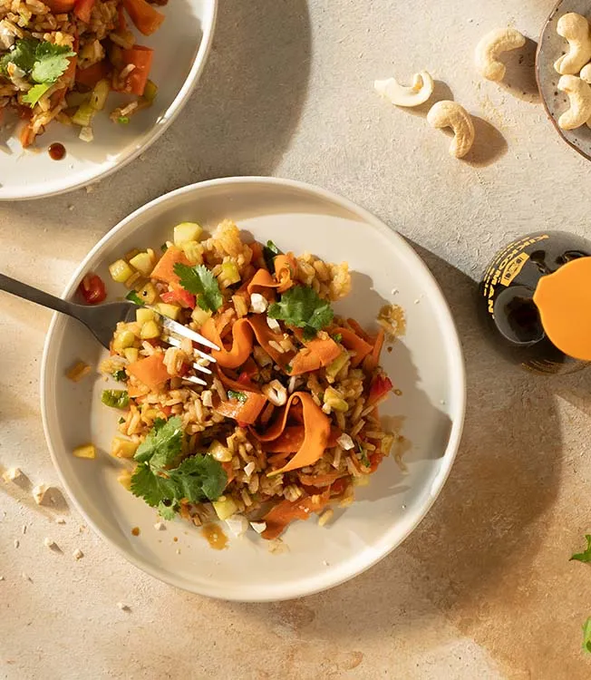 Asian rice salad with sweet soy dressing