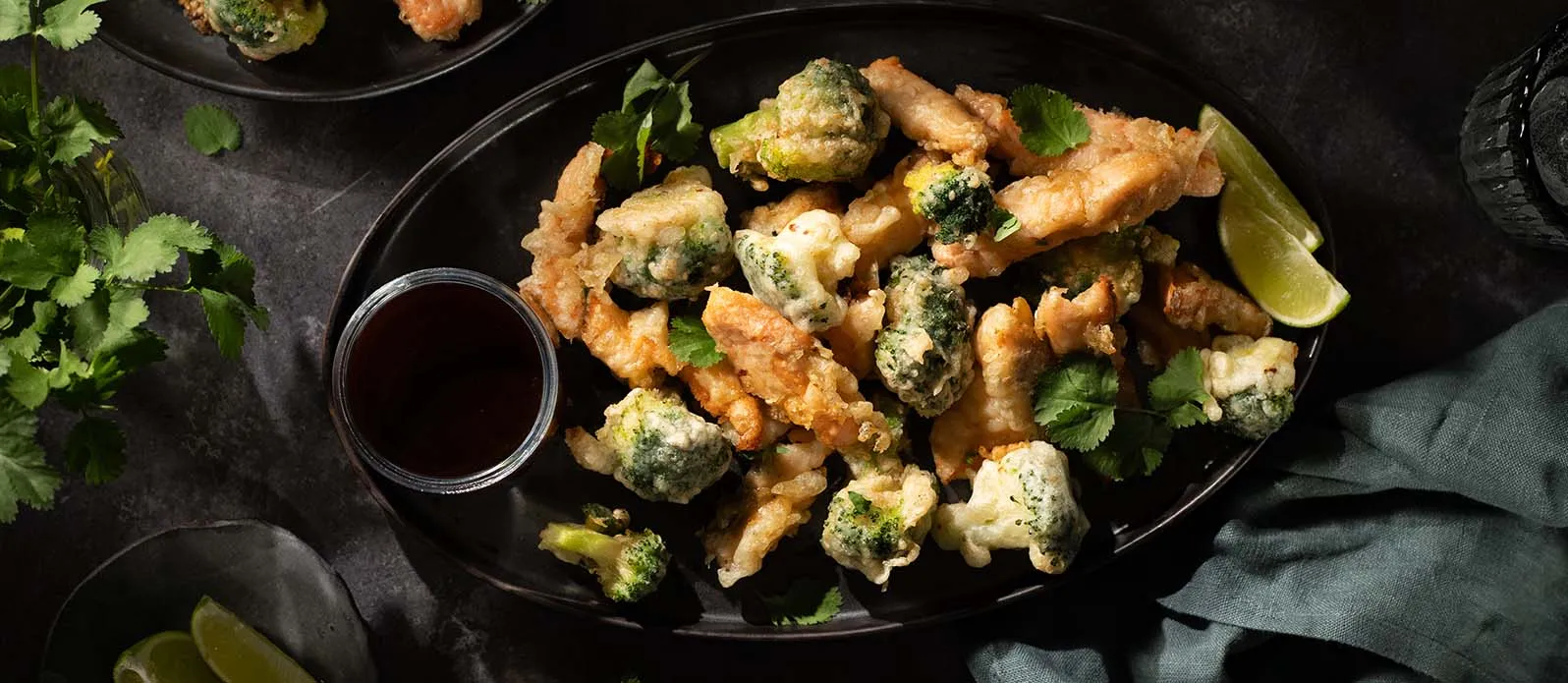 Korean salmon in sesame tempura