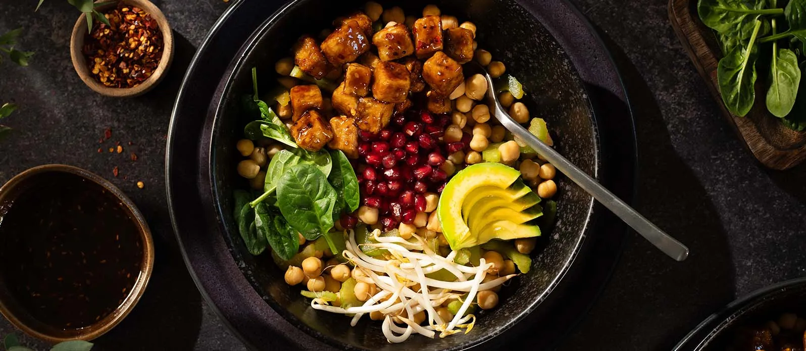 Teriyaki bowl with chickpeas