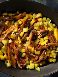 Teriyaki duck salad with Thai basil