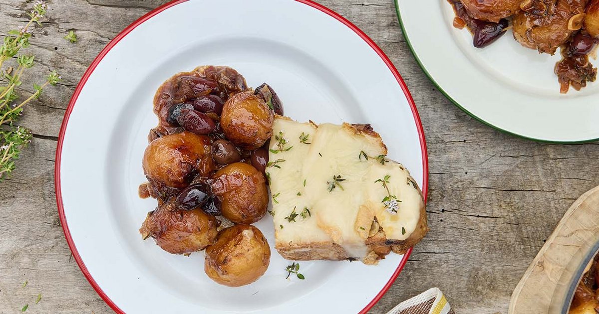 Potato and kalamata stew with raclette cheese | Kikkoman