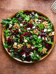 Kale salad with roasted beetroots & feta