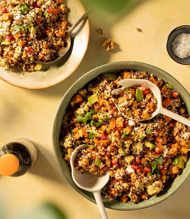 Quinoa & cheese rainbow salad