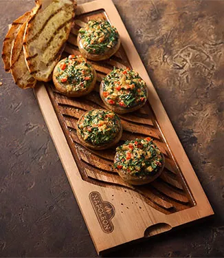 Mushrooms stuffed with spinach