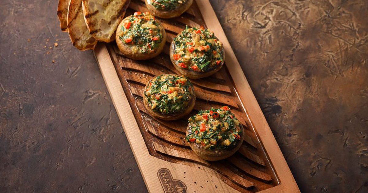 Mushrooms stuffed with spinach | Kikkoman