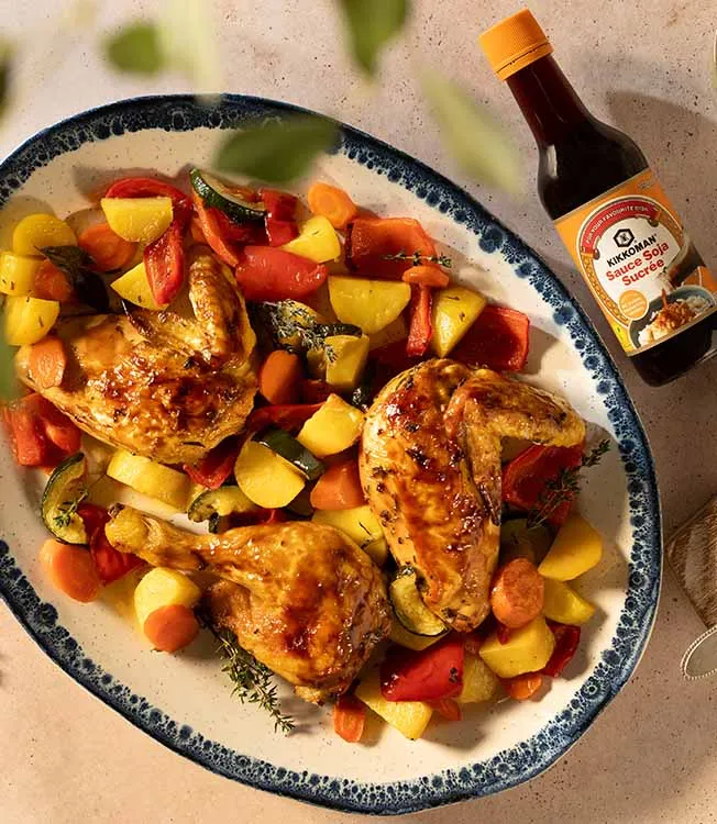 Sweet soy roast chicken with Provençal herbs