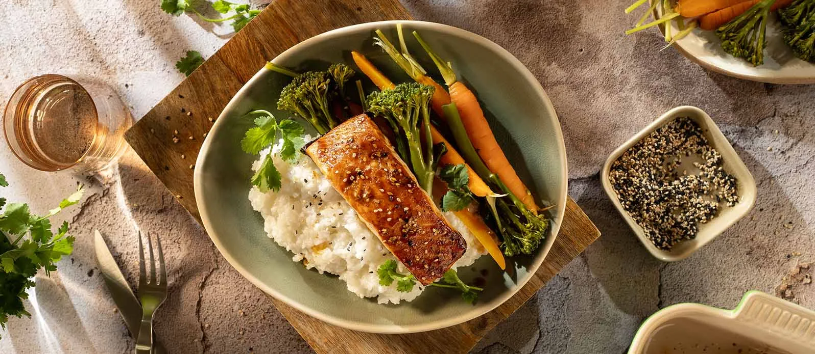 Baked salmon with sweet soy and sesame