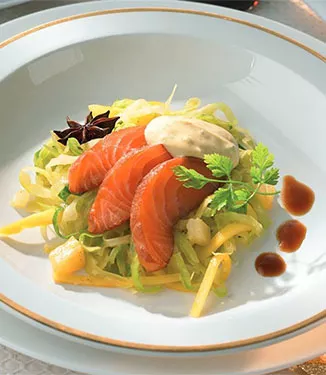 Marinated Salmon with Curried Cabbage Salad
