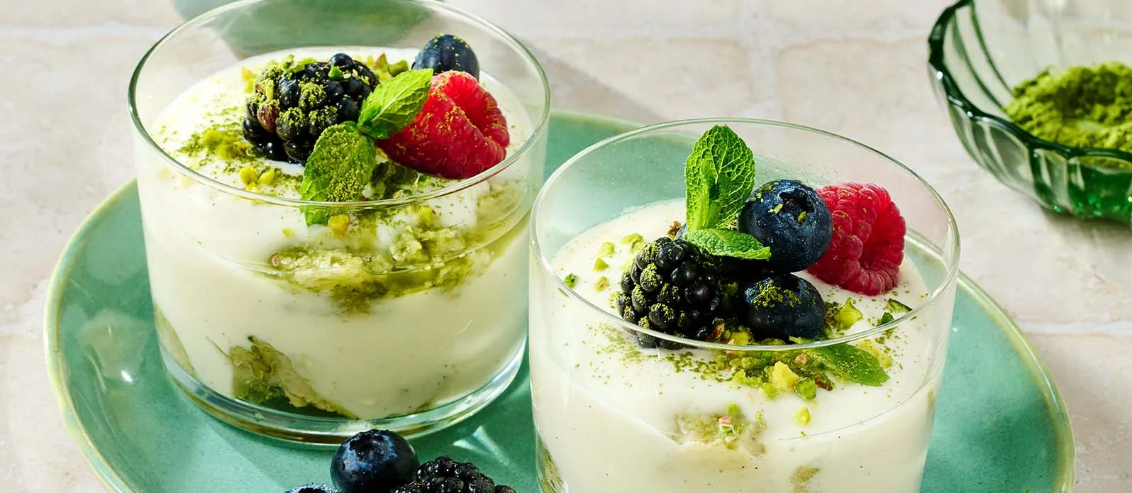 Vegan tiramisu with matcha & tamari