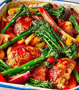 Teriyaki chicken traybake