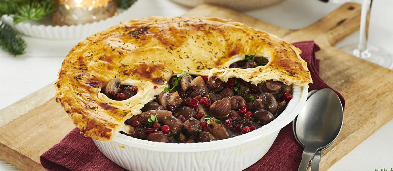 Christmas Chestnut & Mushroom Pie | Kikkoman