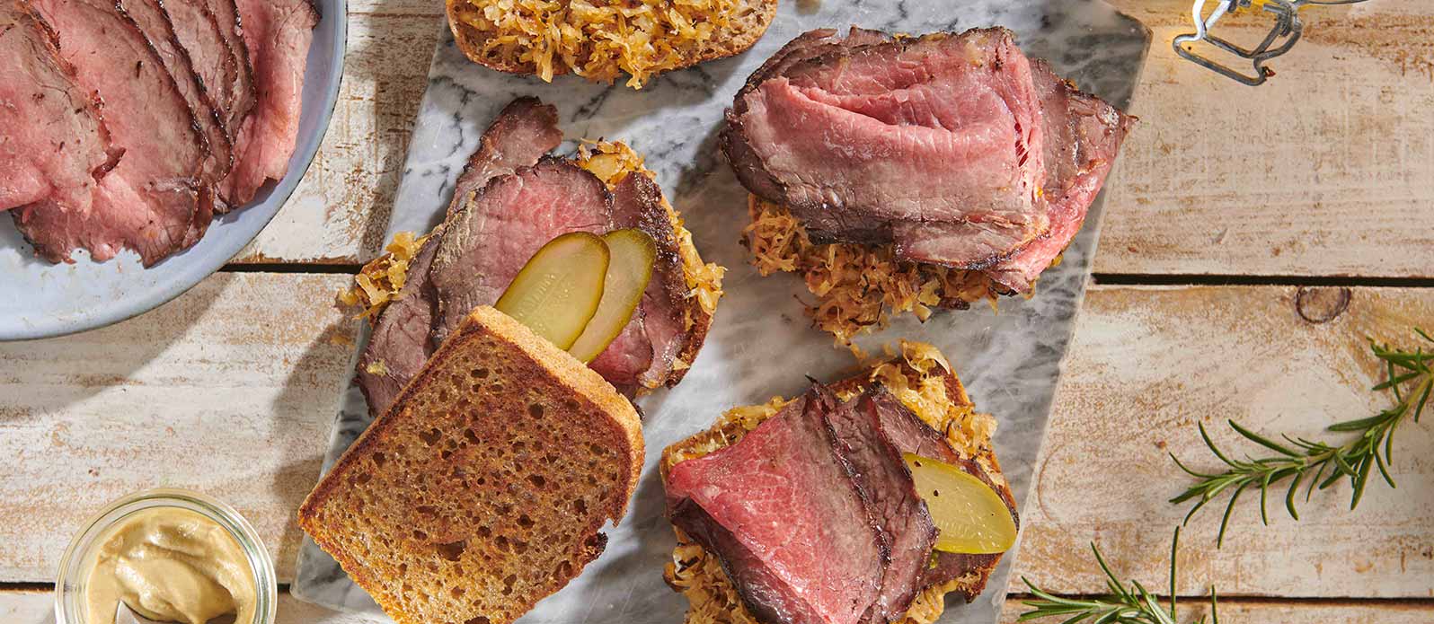 Grilled roast beef pastrami style