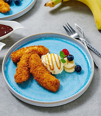 Crispy Bananas with Vanilla Ice-Cream and Chocolate or Caramel Sauce